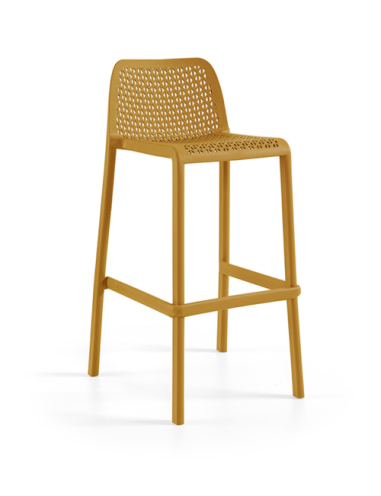 TABOURET OXY  MOUTARDE - POLYPRO - FIBRE VERRE EMPIL Made in EU