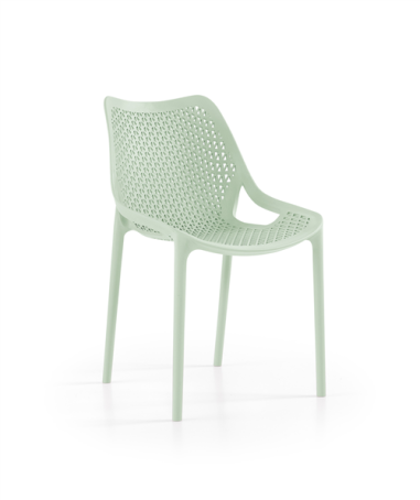 CHAISE OXY VERT PASTEL - POLYPRO - FIBRE VERRE EMPIL Made in EU