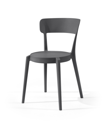 CHAISE CASA  ANTRACITE GREY  - POLYPRO - FIBRE VERRE EMPIL Made in EU