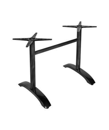 PIED DOUBLE ALU NOIR MISTRAL - NON RABATTABLE