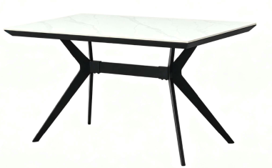 TABLE HELIOS CERAMIK BLANCHE MARBRE - 140x80CM