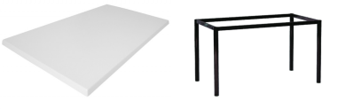 TABLE WERZALIT 120x80 COULEUR BLANC AVEC PIEDS M602E NOIRS