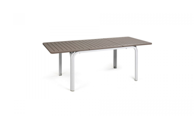 TABLE ALLORO 140 /210  X 100 CM NARDI TORTORA  /BLANC  Made in EU
