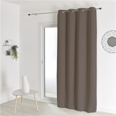 RIDEAU OBSCURCISSANT UNI TAUPE   140 LX200  H A OEILLETS