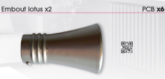 EMBOUT X 2 ""CONNES"" / LOTUS  POUR TRINGLES - NIKEL BROSSE - Ø 20MM 7154
