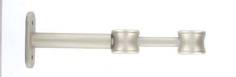 2 SUPPORTS LONGS 15-19CM /DOUBLE POUR TRINGLE NIKEL BROSSE Ø 20MM