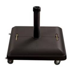 PIED DE PARASOL ANTRACITE 40 KG POIGNET & ROULETTES TUBE Ø37CM A Ø52CM
