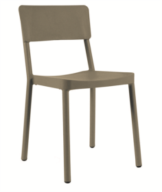 CHAISE   EMPILABLE LISBOA TAUPE / CHOCOLAT Made in EU