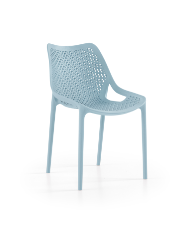 CHAISE OXY BLUE  - POLYPRO - FIBRE VERRE EMPIL Made in EU - 0.25€ TTC