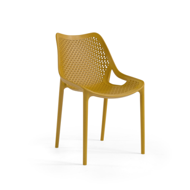 CHAISE OXY MOUTARDE - POLYPRO - FIBRE VERRE EMPIL Made in EU