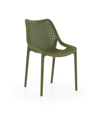 CHAISE OXY VERTE OLIVE - POLYPRO - FIBRE VERRE EMPIL Made in EU