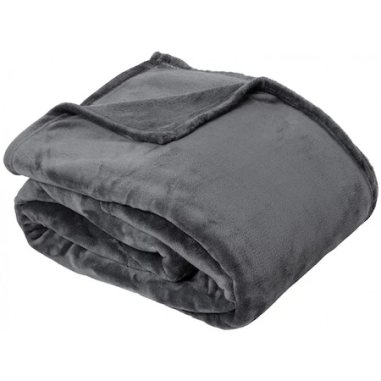 COUVERTURE MICROFIBRES IRIS GRIS FONCE 1pers.160 X 220 CM