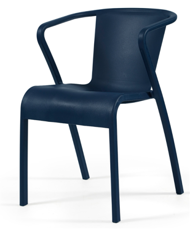 FAUTEUIL LISA BLEU OCEAN - POLYPRO -FIBRE VERRE EMPIL Made in EU