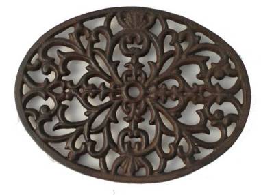 DESSOUS DE PLAT EN FONTE -  24X18CM "ANTIQUE"