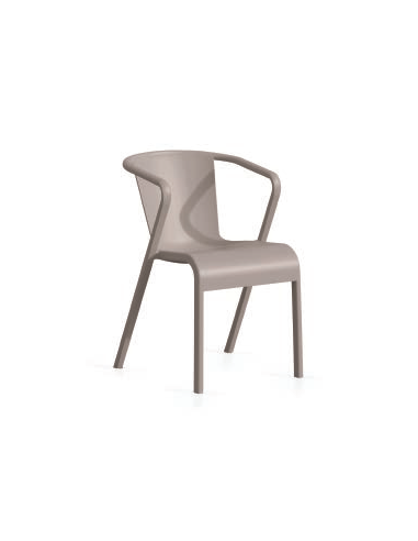 FAUTEUIL LISA TAUPE - POLYPRO - FIBRE VERRE EMPIL Made in EU