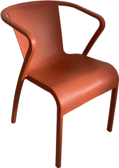 FAUTEUIL LISA ROUILLE - POLYPRO -FIBRE VERRE EMPIL Made in EU
