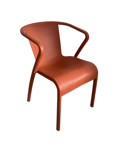 FAUTEUIL LISA ROUILLE - POLYPRO -FIBRE VERRE EMPIL Made in EU