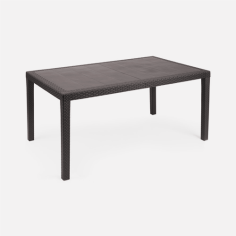 TABLE PRINCE   150 X 90 CM ** MOKA/MARONE ** EFFET ROTIN Made in EU **ESP**