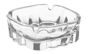 CENDRIER  VERRE 10CM    CARRE    KAR72