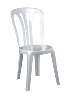 CHAISE DE JARDIN  GARROTXA  BLANCHE - EMPILABLE Made in EU