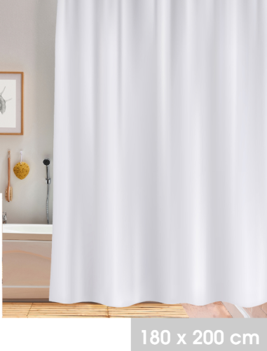 RIDEAU DE DOUCHE BLANC 180 X 200 CM - PLASTIQUE