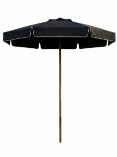 PARASOL SARA Ø 2.4M POLYESTER  180gr/m2  COULEUR GRIS/TAUPE - MAT Ø38-34