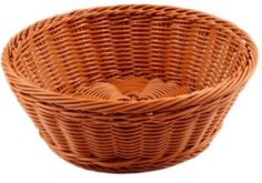 CORBEILLE A PAIN RONDE DIAM 20 CM  H7CM - PLASTIC OSIER