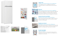 REFRIGERATEUR CONGEL.BLANC BEKO H146 CM -223L 177L+46L RDSA 240 K 40 -