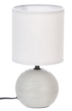 LAMPE DE CHEVET BOULE  25CM GRIS CLAIR - 116289L