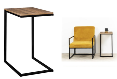 BOUT DE CANAPE ALIAJ NOIR / BOIS