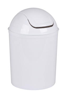 POUBELLE SALLE DE BAIN 7 L BLANCHE  AVEC ABATTANT