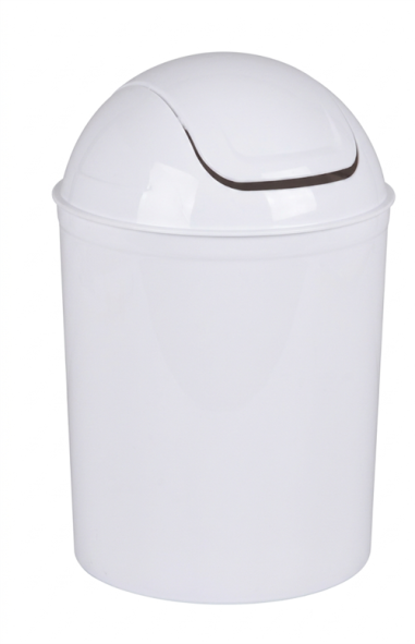 POUBELLE SALLE DE BAIN 7 L BLANCHE  AVEC ABATTANT