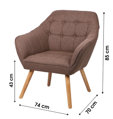 FAUTEUIL OLI TISSU COULEUR TAUPE