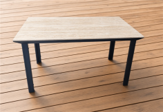 TABLE MADISON CERAMIK EFFET TRAVERTIN - 140x80CM