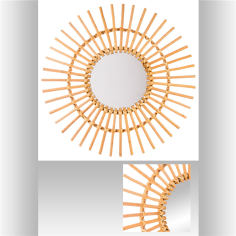 MIROIR SOLEIL EN ROTIN  D 58 **JANE** - 141149
