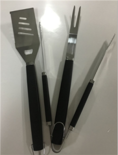 ENSEMBLE BARBECUE  3 PIECES MANCHE NOIR 1° PRIX **ESP**