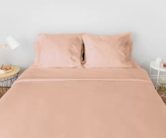HOUSSE DE COUETTE SAUMON 220X240- 50%POLY/50%COTON - sans rabat *ASO*