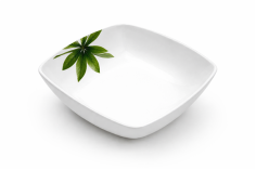 ASSIETTE CREUSE  CARRE BAMBOO  20 CM