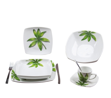 ASSIETTE CREUSE  CARRE BAMBOO  20 CM