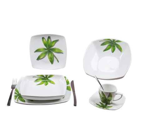 ASSIETTE CREUSE  CARRE BAMBOO  20 CM